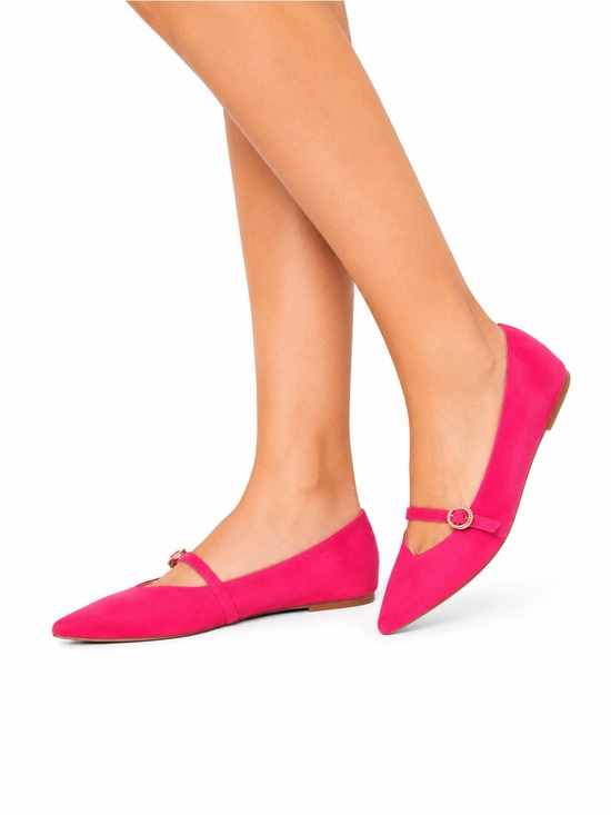 Stuart Weitzman Shoes - Stuart Weitzman Pointed Mary Jane Flats in Fuchsia